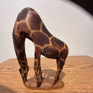 Hand Carved Giraffe from Kenya Figurine
